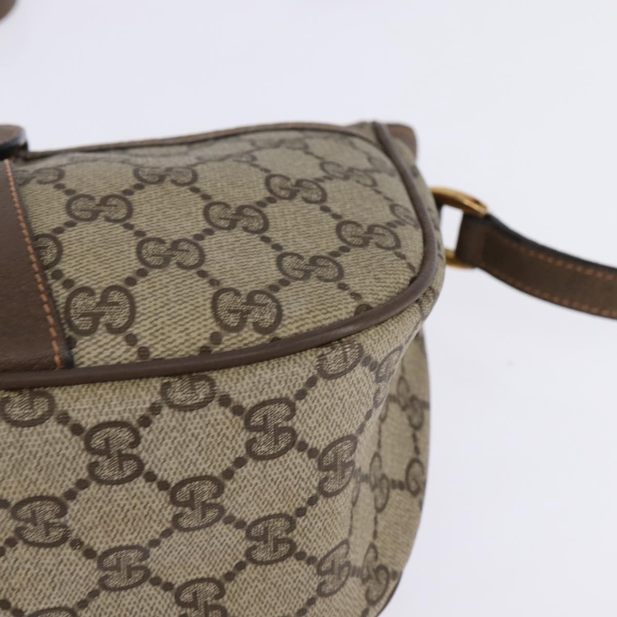 GUCCI GG Supreme Web Sherry Line Shoulder Bag PVC Beige 89 02 032 Auth gh910
