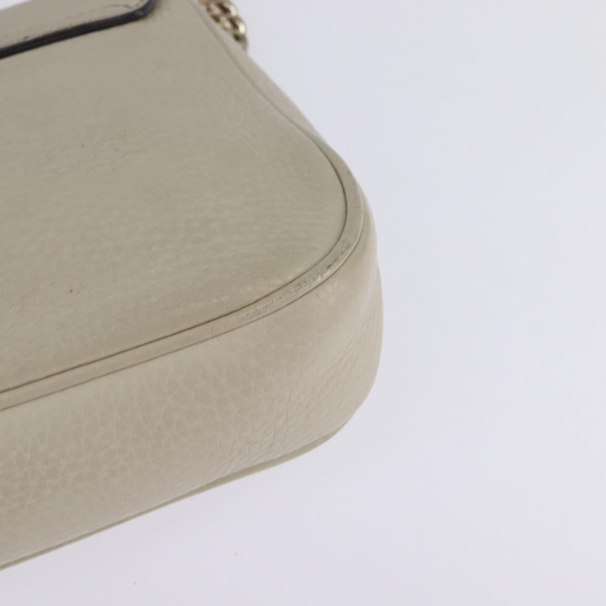 GUCCI Soho Chain Shoulder Bag Leather Beige Gold 336752 Auth gh913
