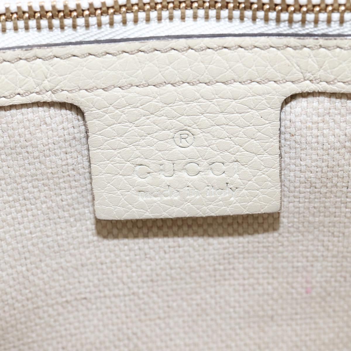 GUCCI Soho Chain Shoulder Bag Leather Beige Gold 336752 Auth gh913
