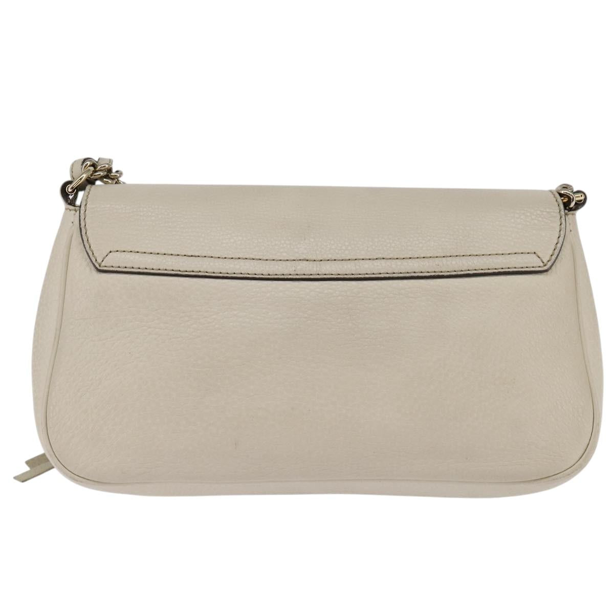 GUCCI Soho Chain Shoulder Bag Leather Beige Gold 336752 Auth gh913