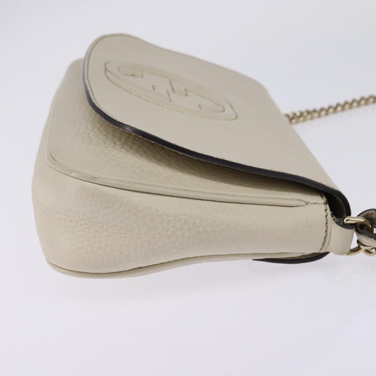 GUCCI Soho Chain Shoulder Bag Leather Beige Gold 336752 Auth gh913