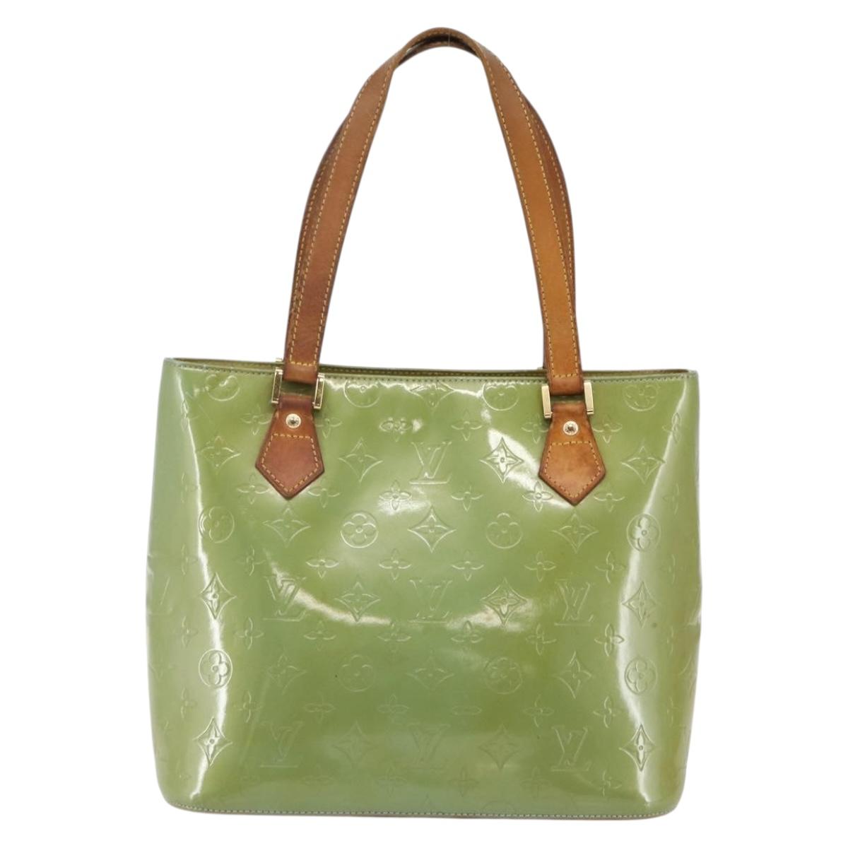 LOUIS VUITTON Monogram Vernis Houston Hand Bag Baby Blue M91005 LV Auth gh916