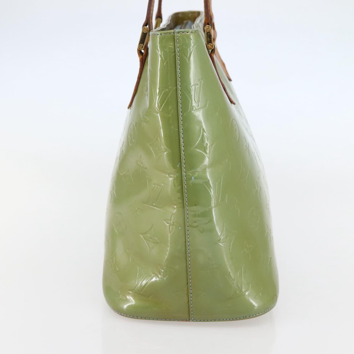 LOUIS VUITTON Monogram Vernis Houston Hand Bag Baby Blue M91005 LV Auth gh916