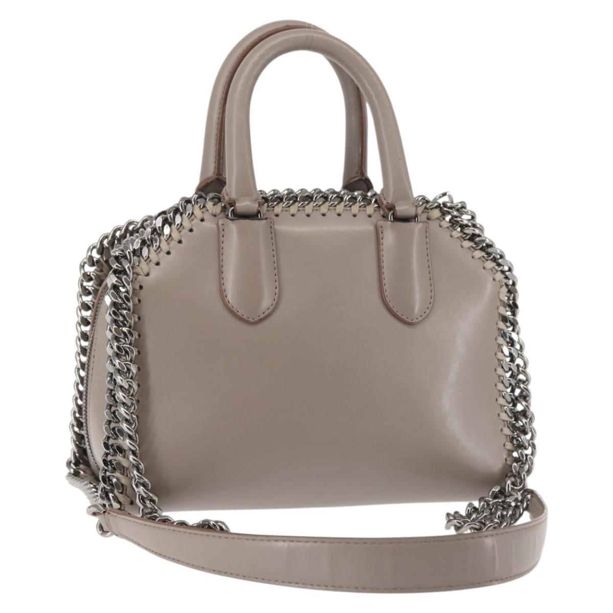 Stella MacCartney Chain Falabella Box Bag Leather 2way Gray 455137 Auth gh917
