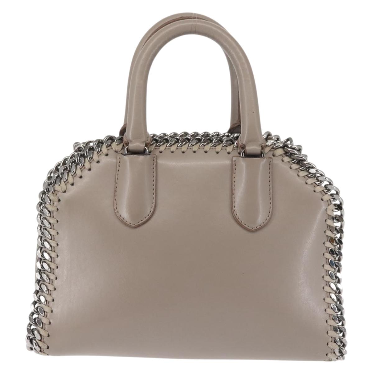 Stella MacCartney Chain Falabella Box Bag Leather 2way Gray 455137 Auth gh917