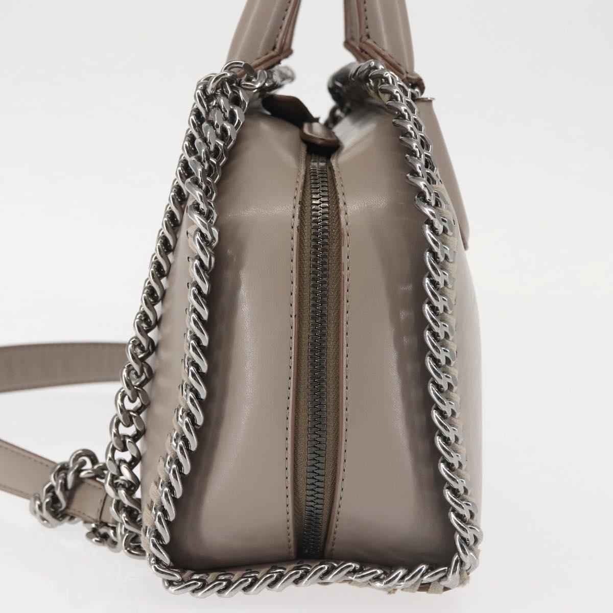 Stella MacCartney Chain Falabella Box Bag Leather 2way Gray 455137 Auth gh917
