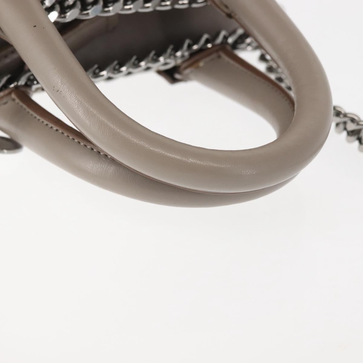 Stella MacCartney Chain Falabella Box Bag Leather 2way Gray 455137 Auth gh917