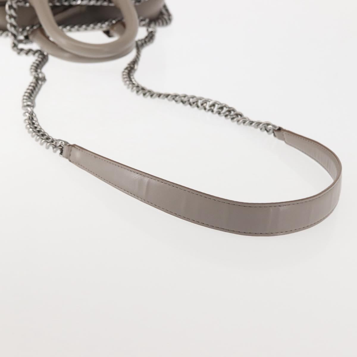 Stella MacCartney Chain Falabella Box Bag Leather 2way Gray 455137 Auth gh917