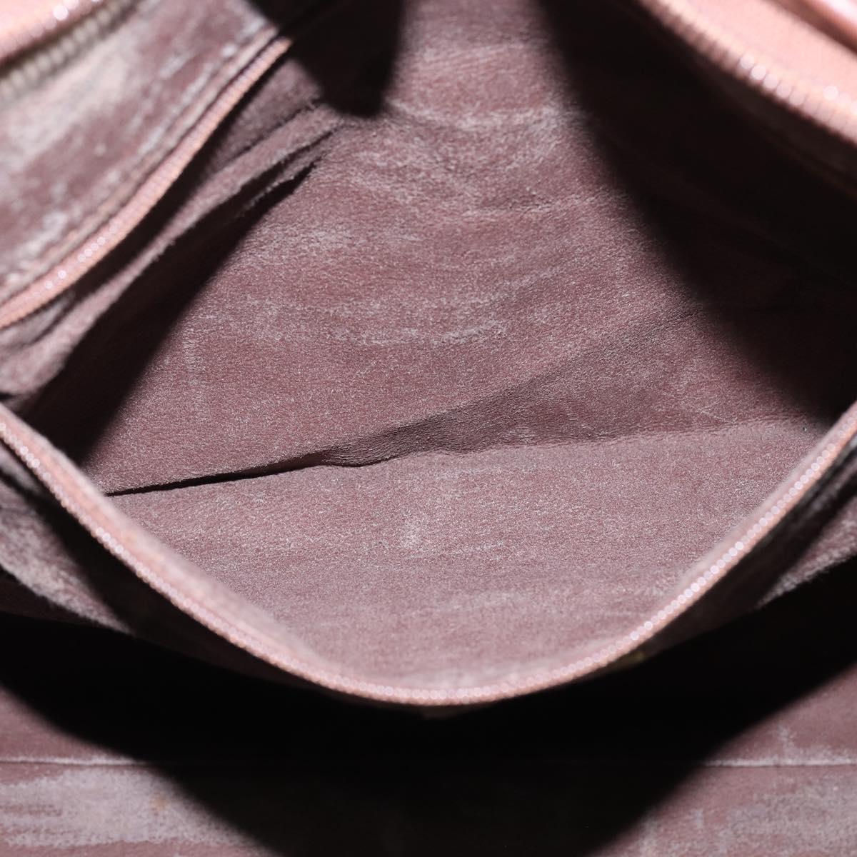 Burberrys Nova Check Boston Bag PVC Beige Gold Auth gh919