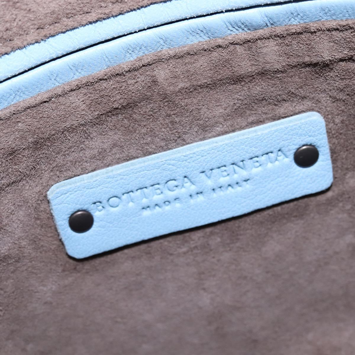 BOTTEGA VENETA INTRECCIATO Shoulder Bag Leather Light Blue Auth gh923