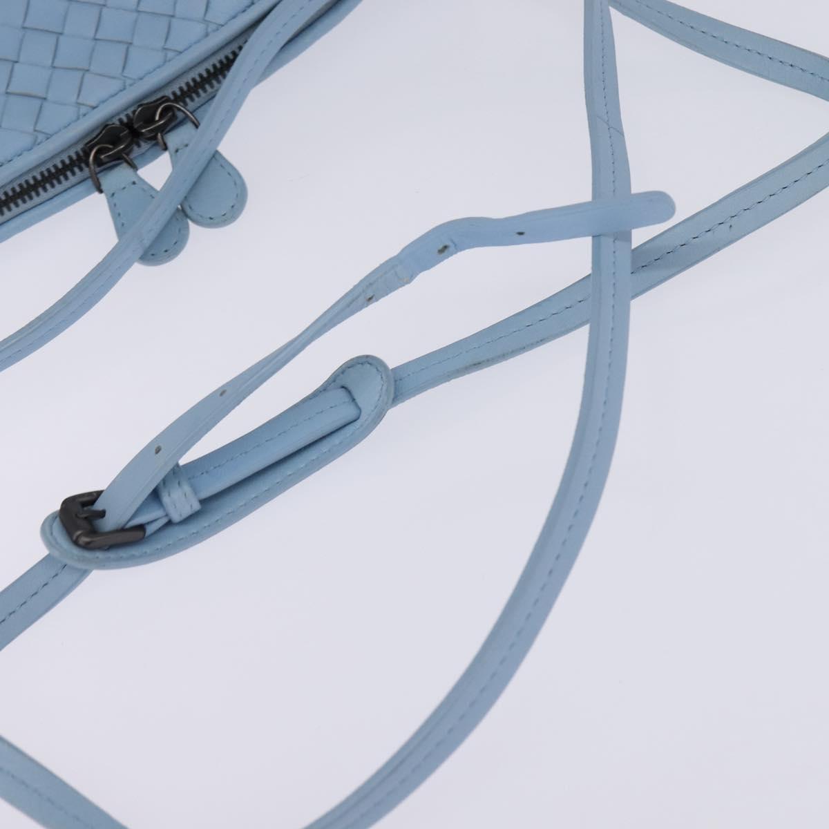 BOTTEGA VENETA INTRECCIATO Shoulder Bag Leather Light Blue Auth gh923