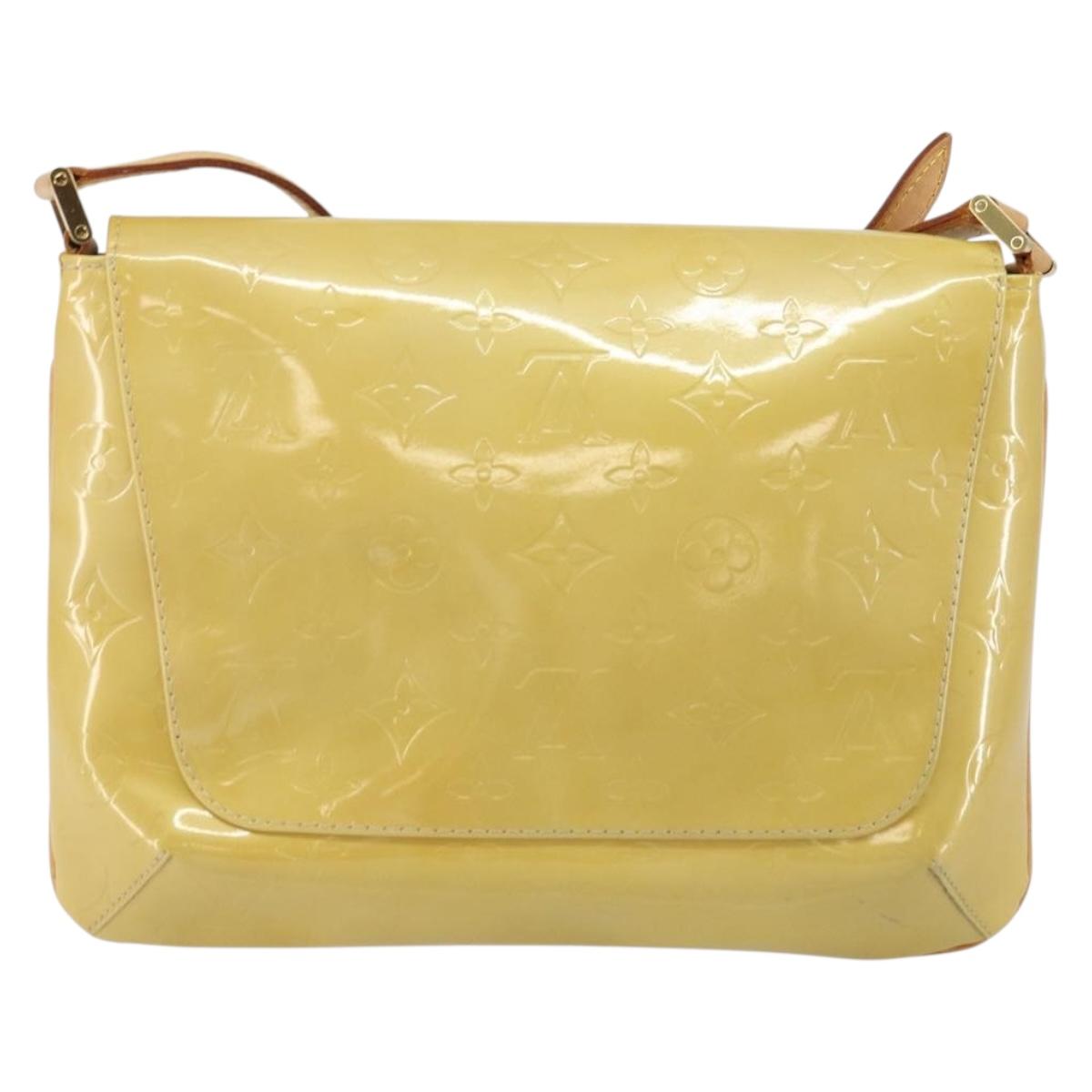 LOUIS VUITTON Monogram Vernis Thompson Street Bag Beige M91301 LV Auth gh928