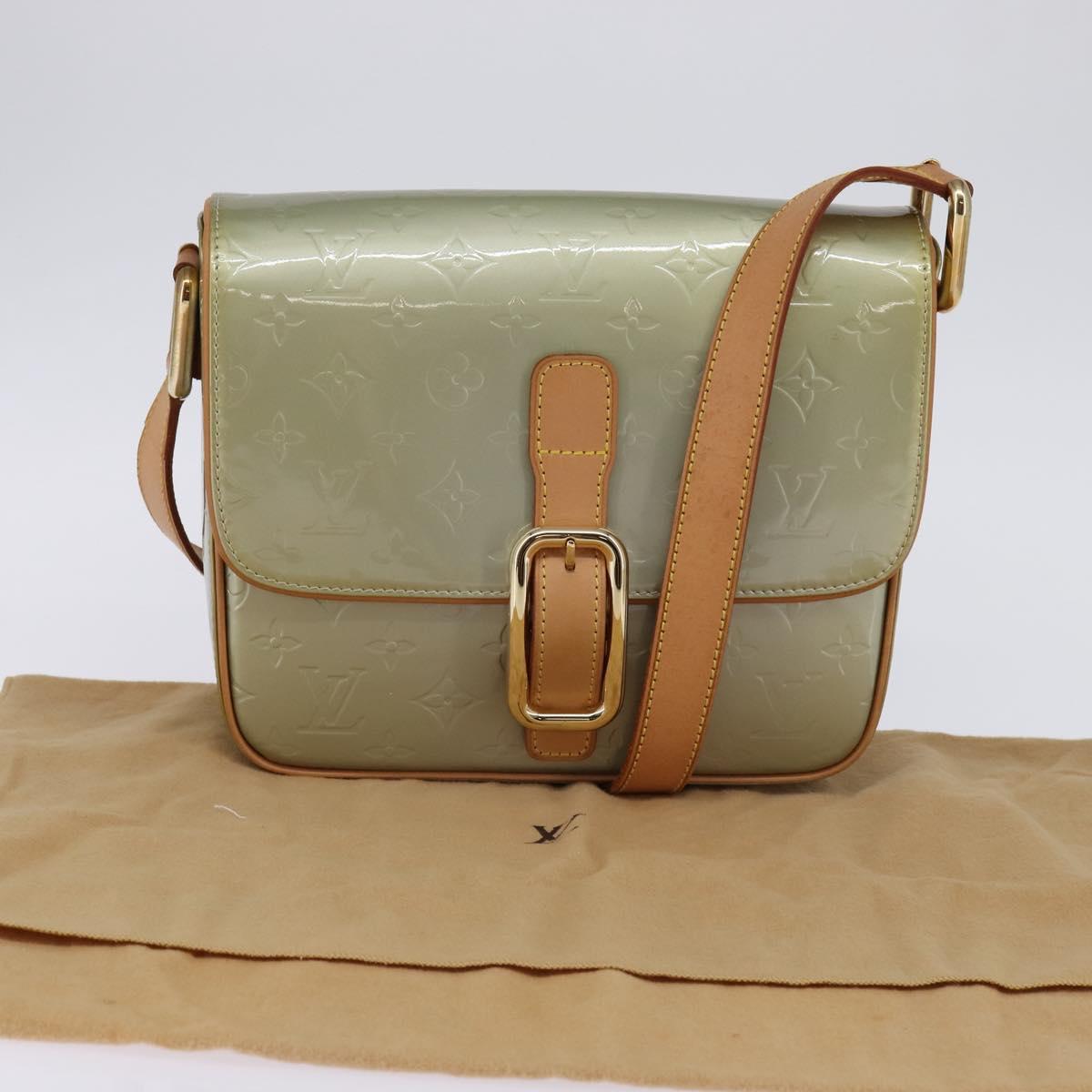 LOUIS VUITTON Monogram Vernis Christie GM Shoulder Bag Gris M91148 Auth gh929