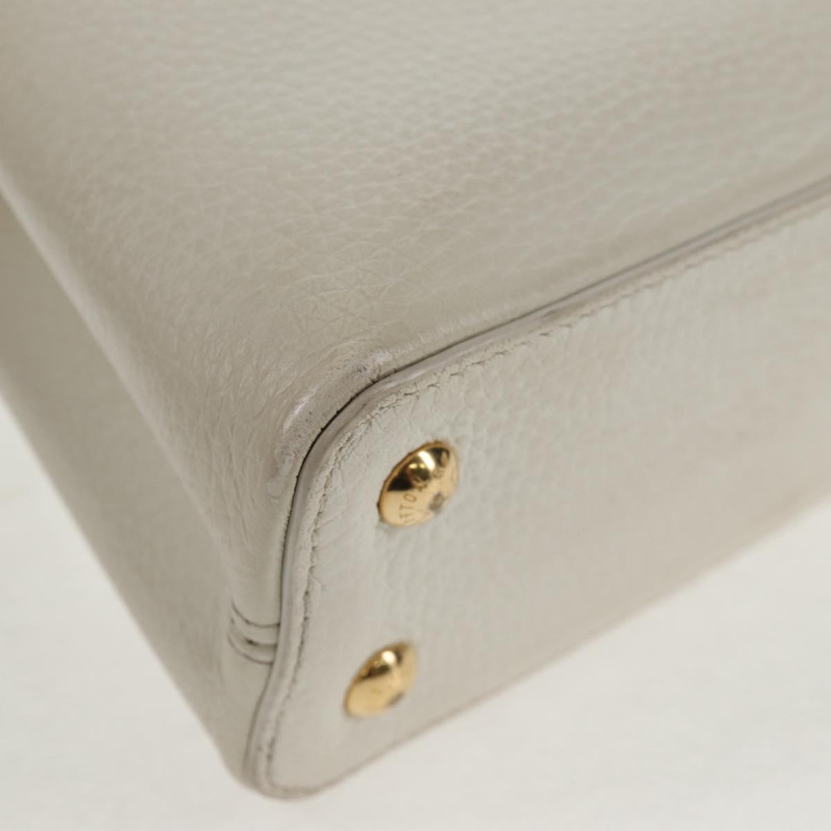 LOUIS VUITTON Capusine BB Bag Taurillon Leather 2way White M55832 LV Auth gh935V