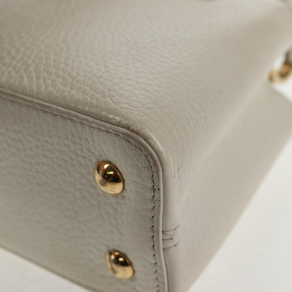 LOUIS VUITTON Capusine BB Bag Taurillon Leather 2way White M55832 LV Auth gh935V