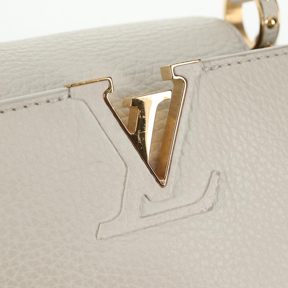 LOUIS VUITTON Capusine BB Bag Taurillon Leather 2way White M55832 LV Auth gh935V