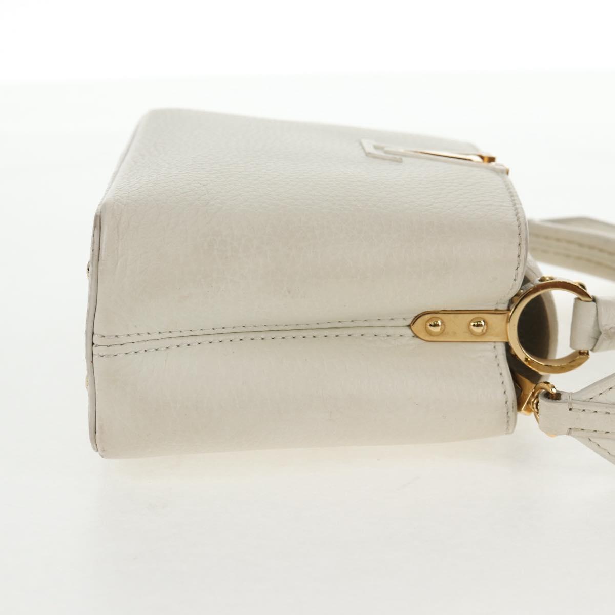 LOUIS VUITTON Capusine BB Bag Taurillon Leather 2way White M55832 LV Auth gh935V