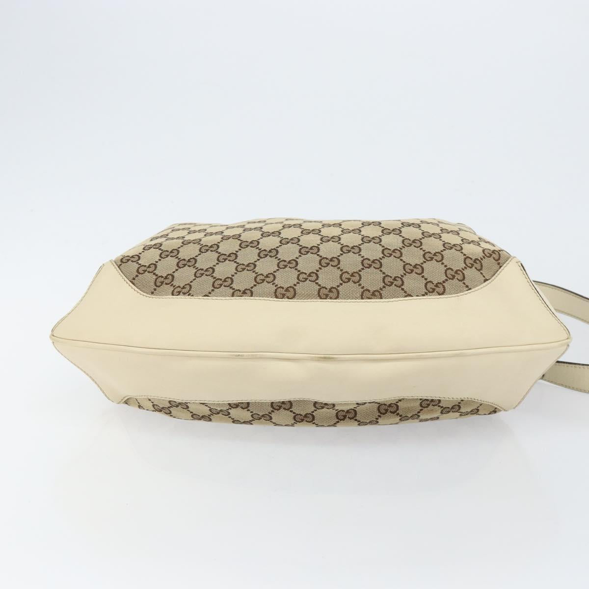 GUCCI Bamboo GG Canvas Hand Bag 2way Beige Gold 169961 Auth gh943