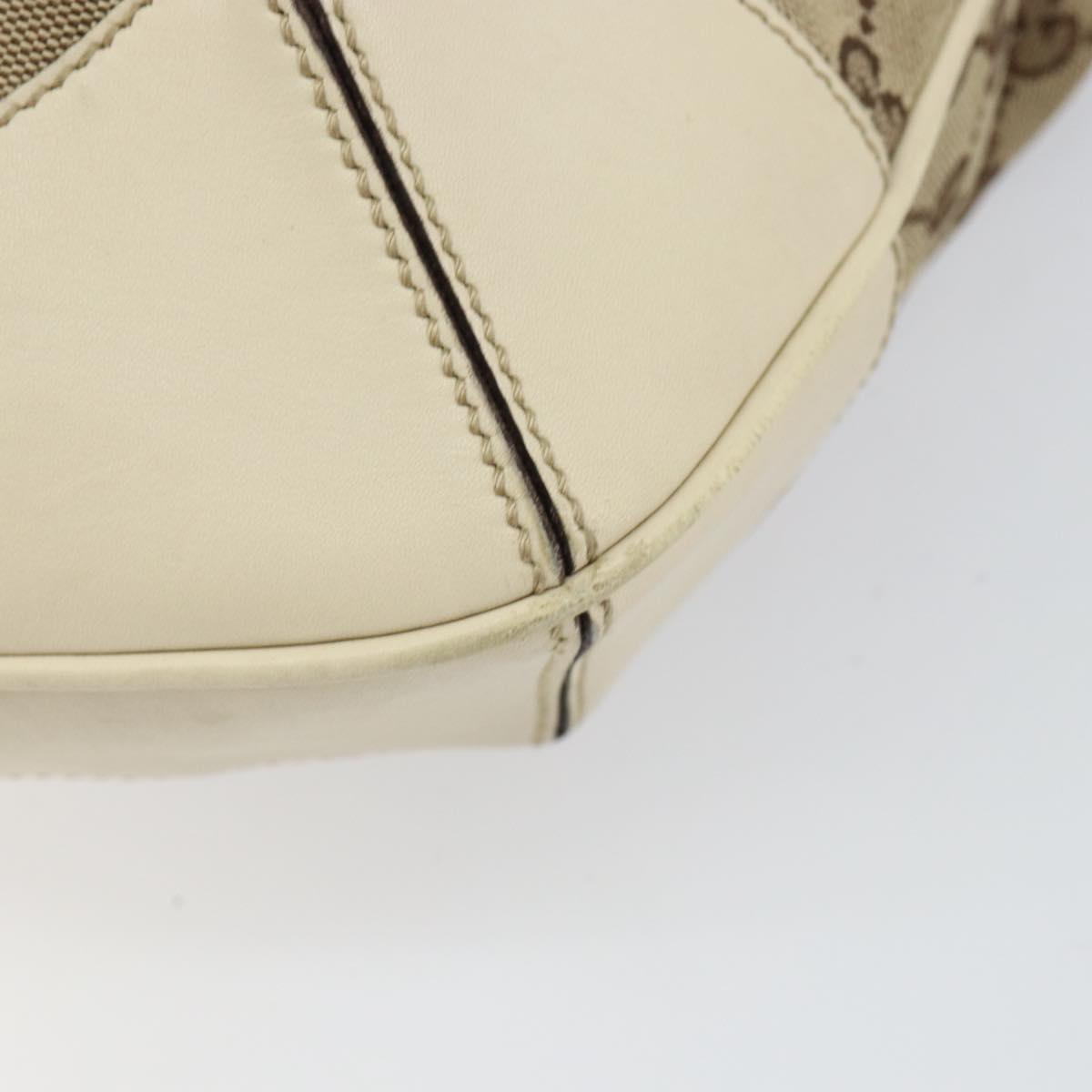GUCCI Bamboo GG Canvas Hand Bag 2way Beige Gold 169961 Auth gh943