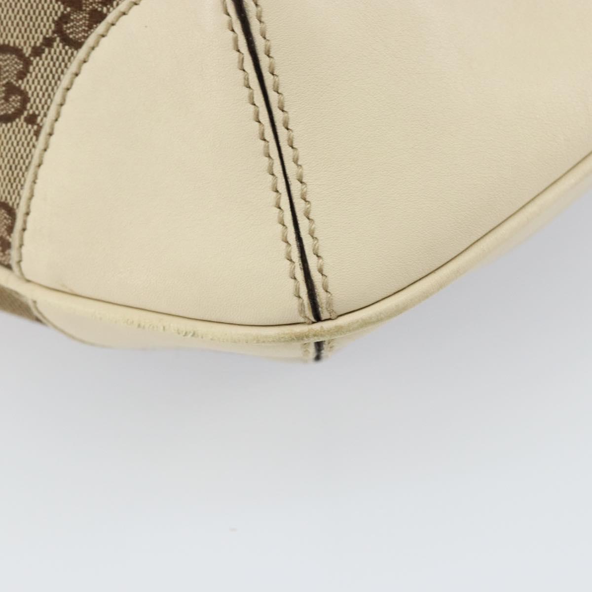 GUCCI Bamboo GG Canvas Hand Bag 2way Beige Gold 169961 Auth gh943