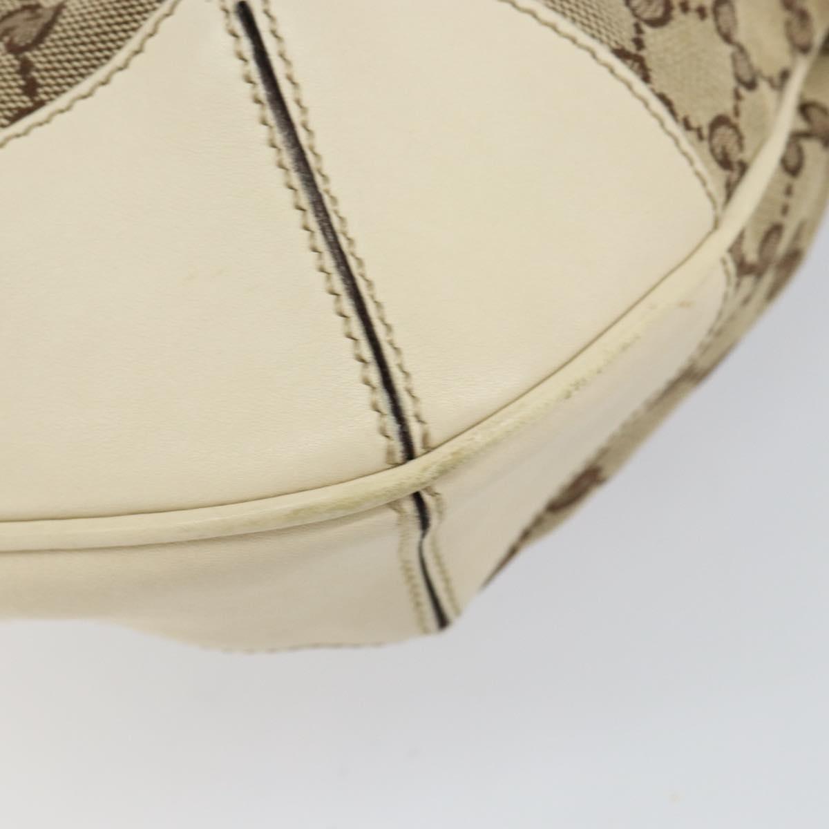 GUCCI Bamboo GG Canvas Hand Bag 2way Beige Gold 169961 Auth gh943