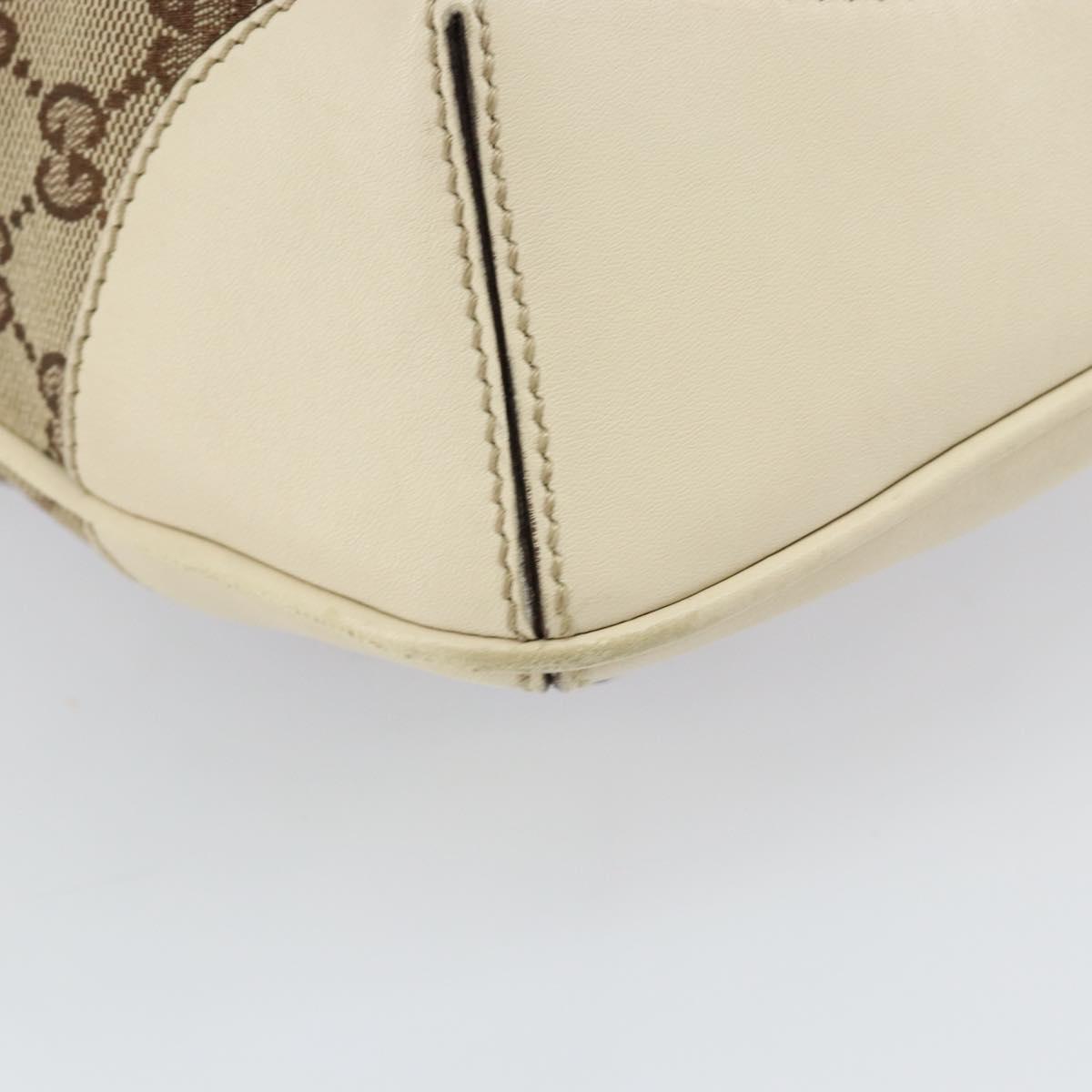 GUCCI Bamboo GG Canvas Hand Bag 2way Beige Gold 169961 Auth gh943