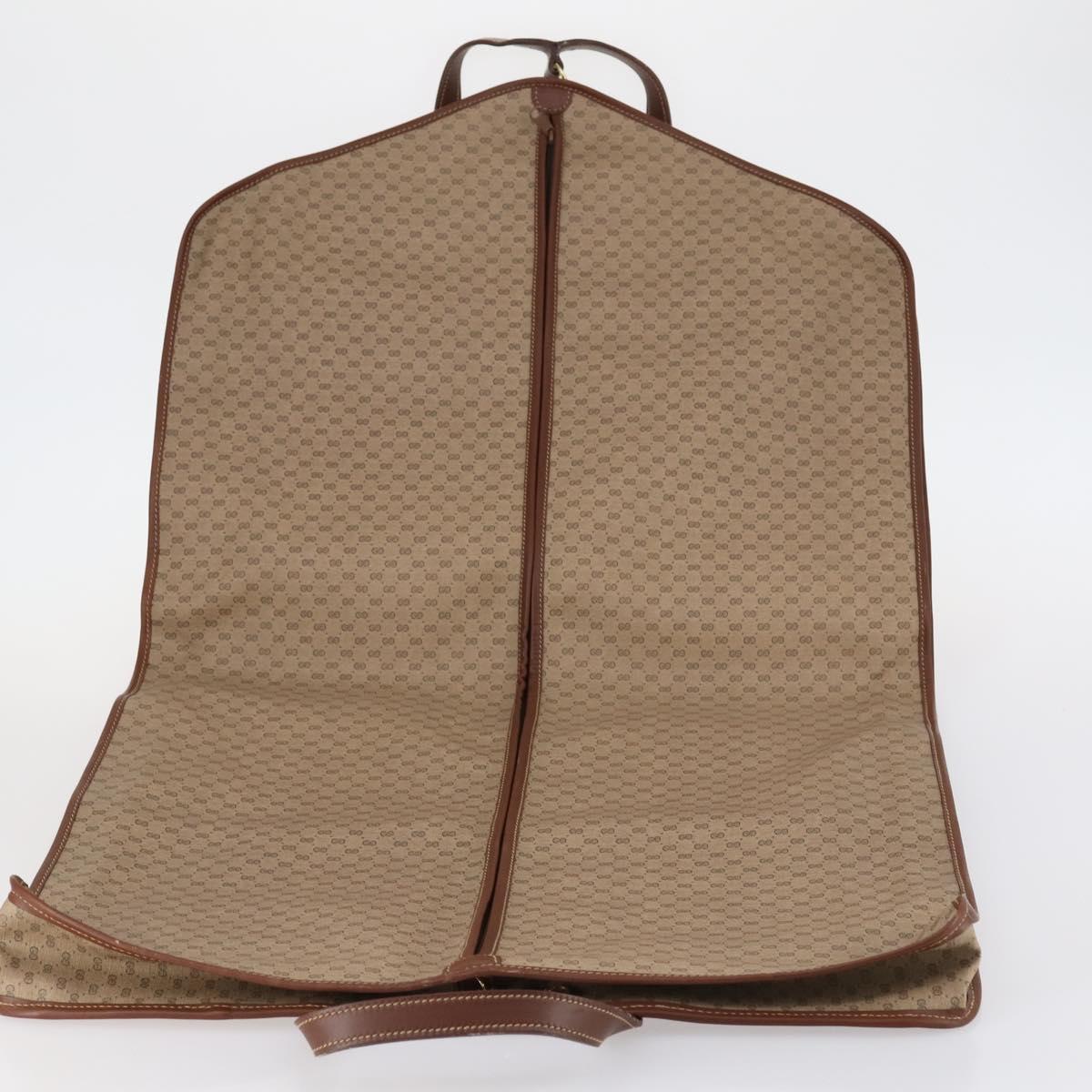 GUCCI Micro GG Supreme Garment Cover PVC Beige Gold Auth gh944