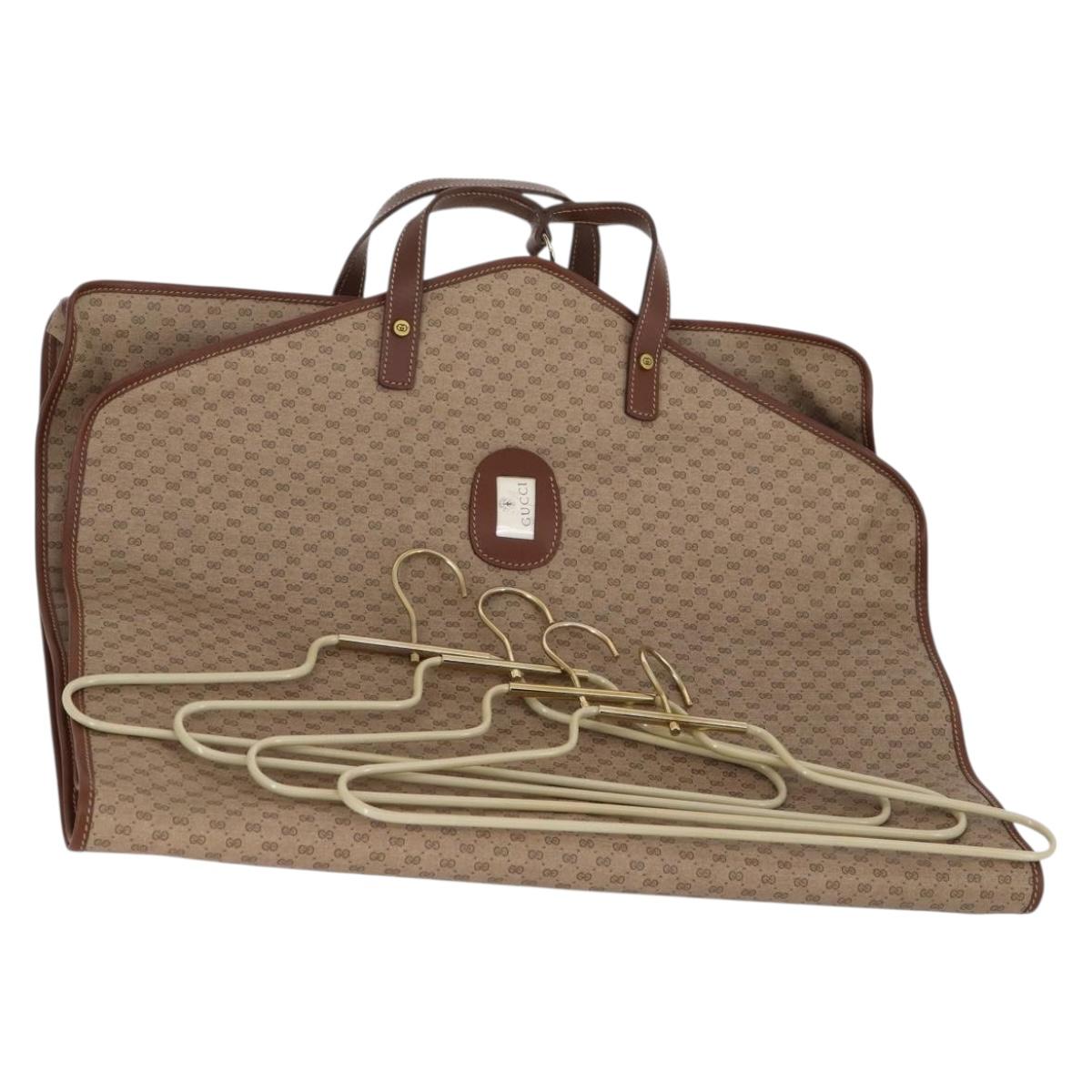 GUCCI Micro GG Supreme Garment Cover PVC Beige Gold Auth gh944