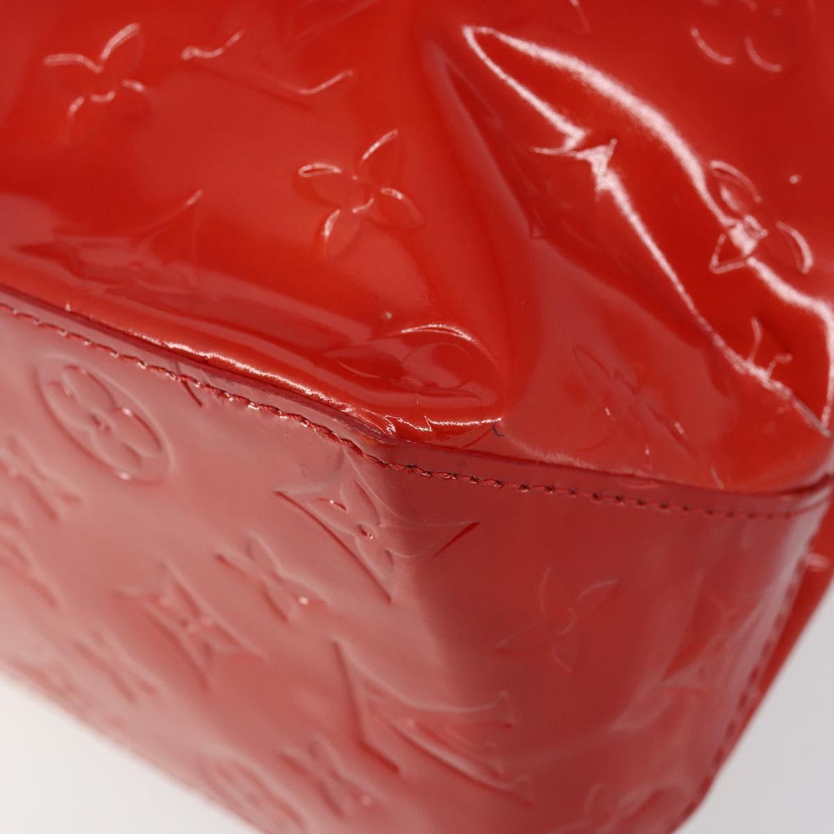 LOUIS VUITTON Monogram Vernis Reade MM Hand Bag Red Rouge M91086 LV Auth gh948