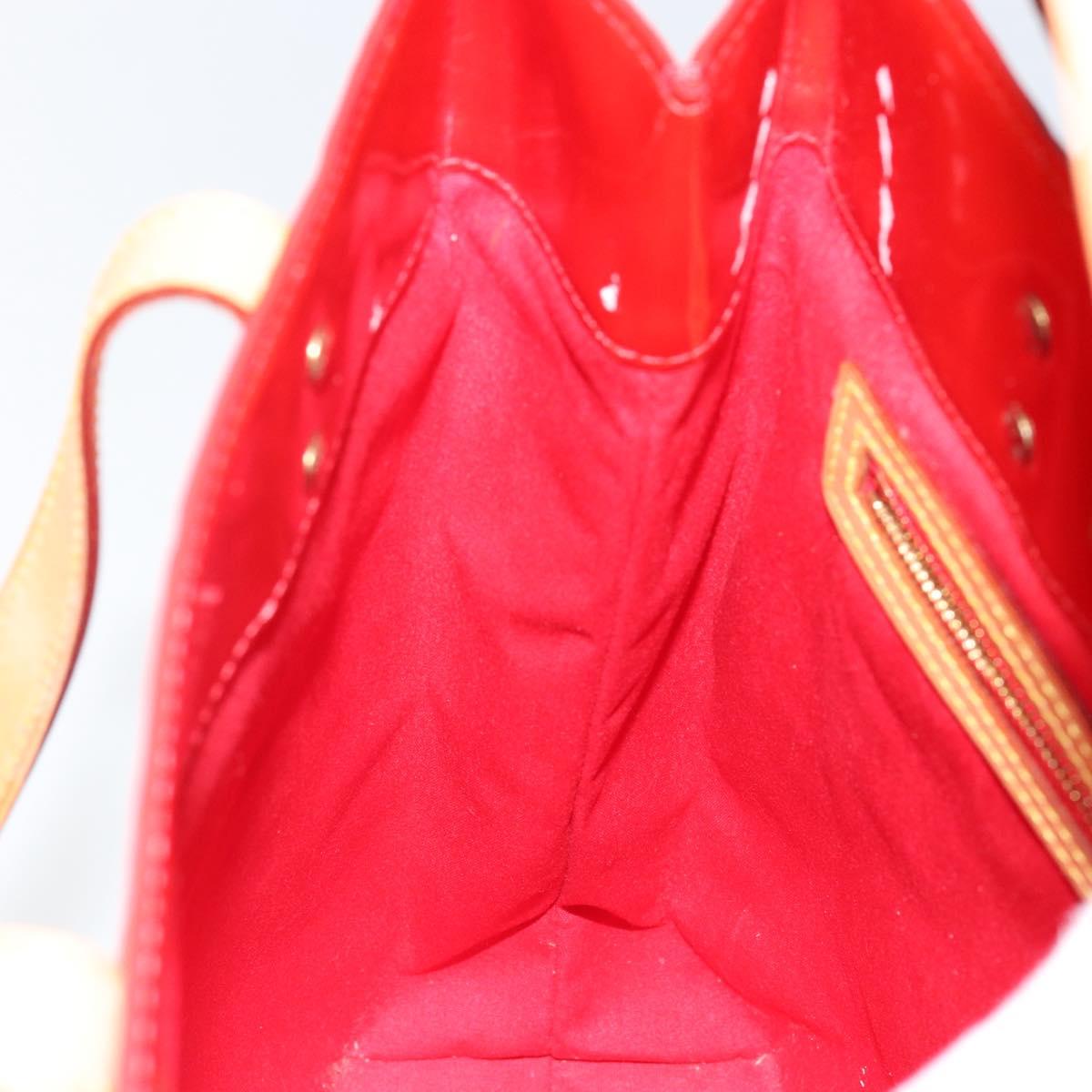 LOUIS VUITTON Monogram Vernis Reade MM Hand Bag Red Rouge M91086 LV Auth gh948
