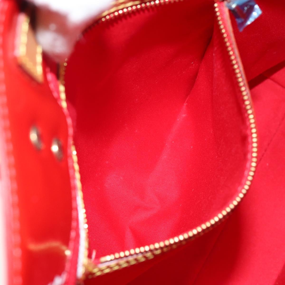 LOUIS VUITTON Monogram Vernis Reade MM Hand Bag Red Rouge M91086 LV Auth gh948