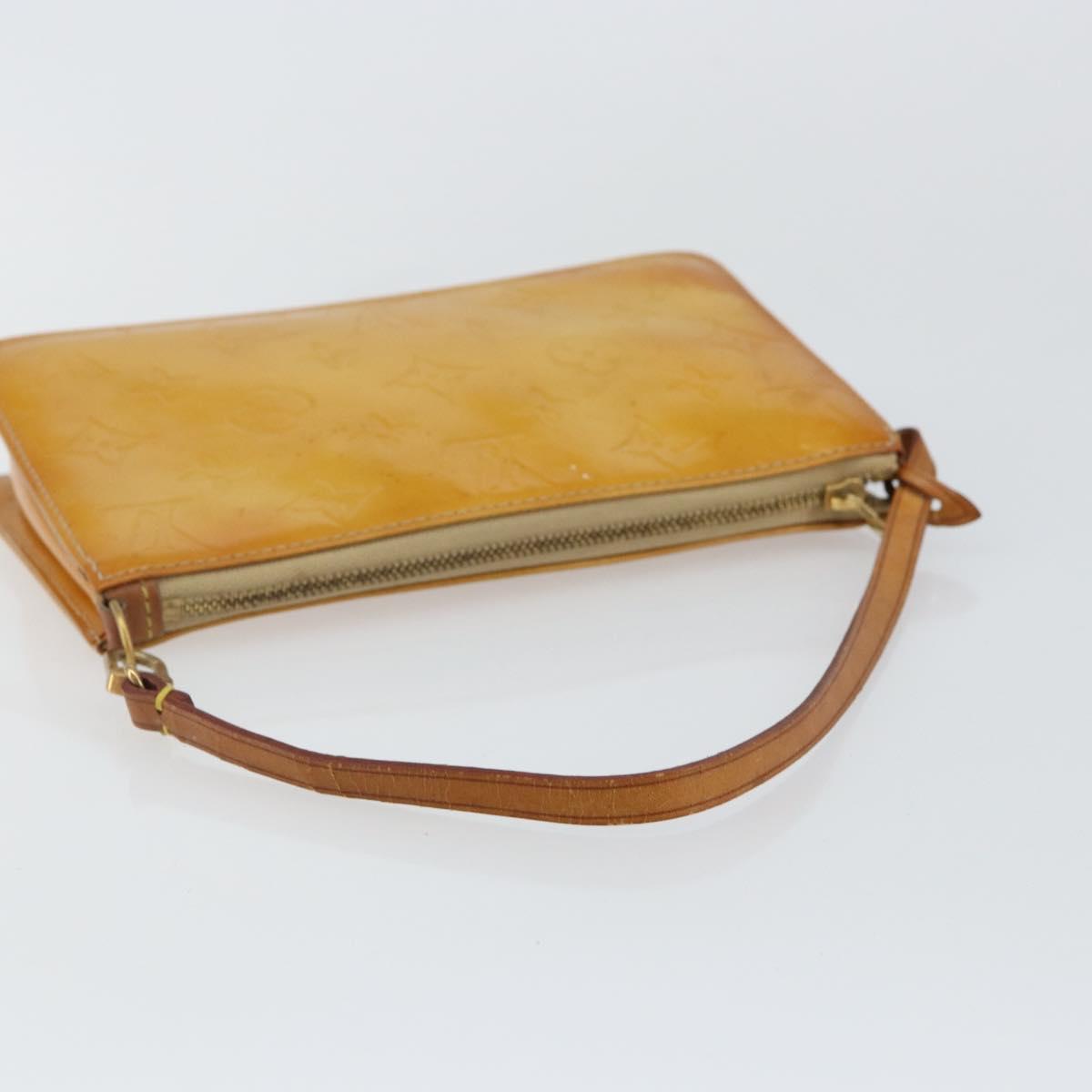 LOUIS VUITTON Monogram Vernis Lexington Pouch Beige M91010 LV Auth gh950