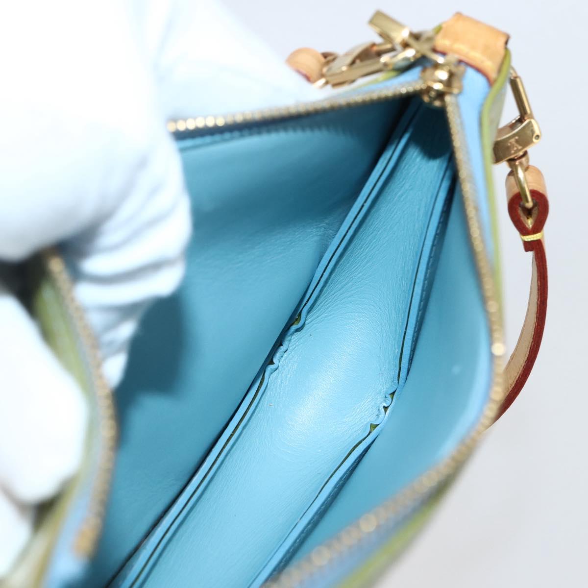 LOUIS VUITTON Monogram Vernis Lexington Pouch Baby Blue M91011 LV Auth gh953