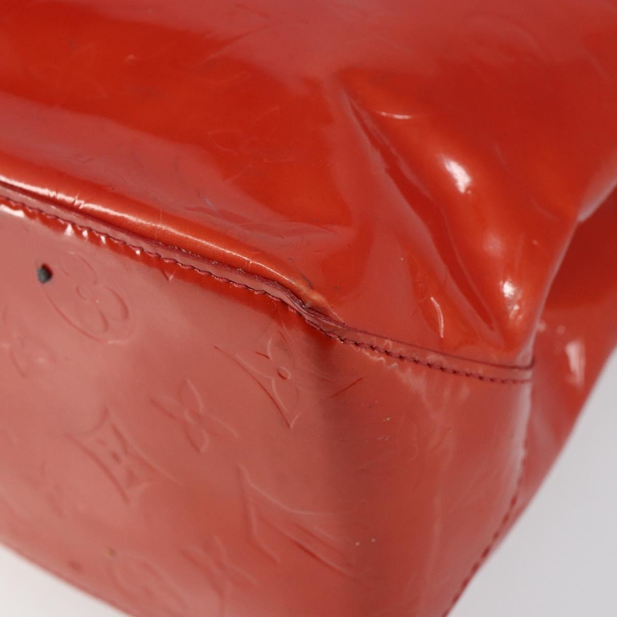 LOUIS VUITTON Monogram Vernis Reade MM Hand Bag Red Rouge M91086 LV Auth gh954