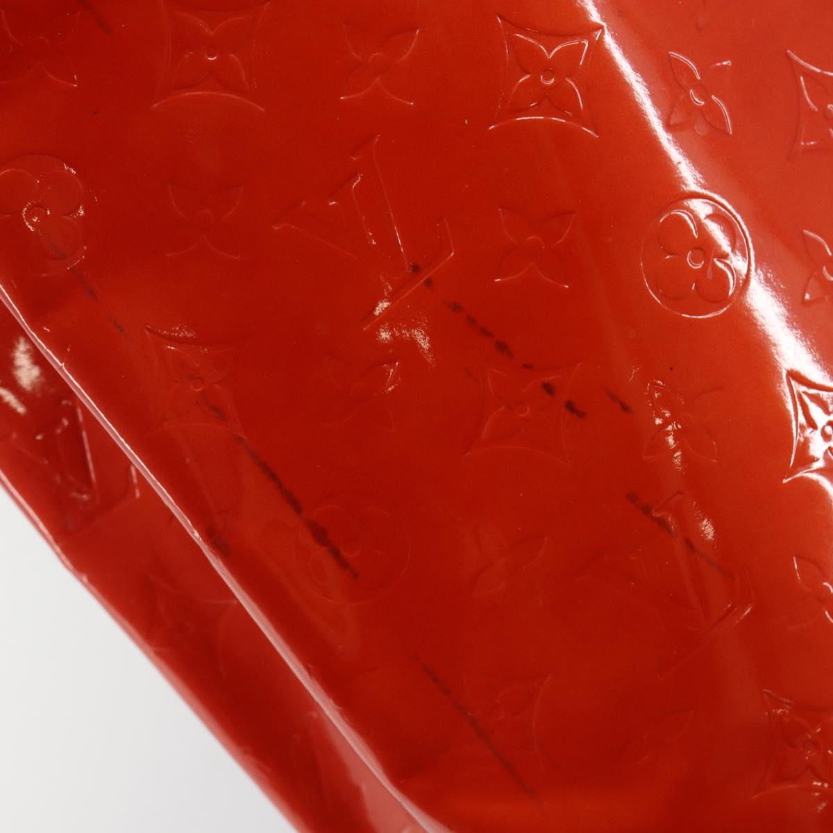 LOUIS VUITTON Monogram Vernis Reade MM Hand Bag Red Rouge M91086 LV Auth gh954