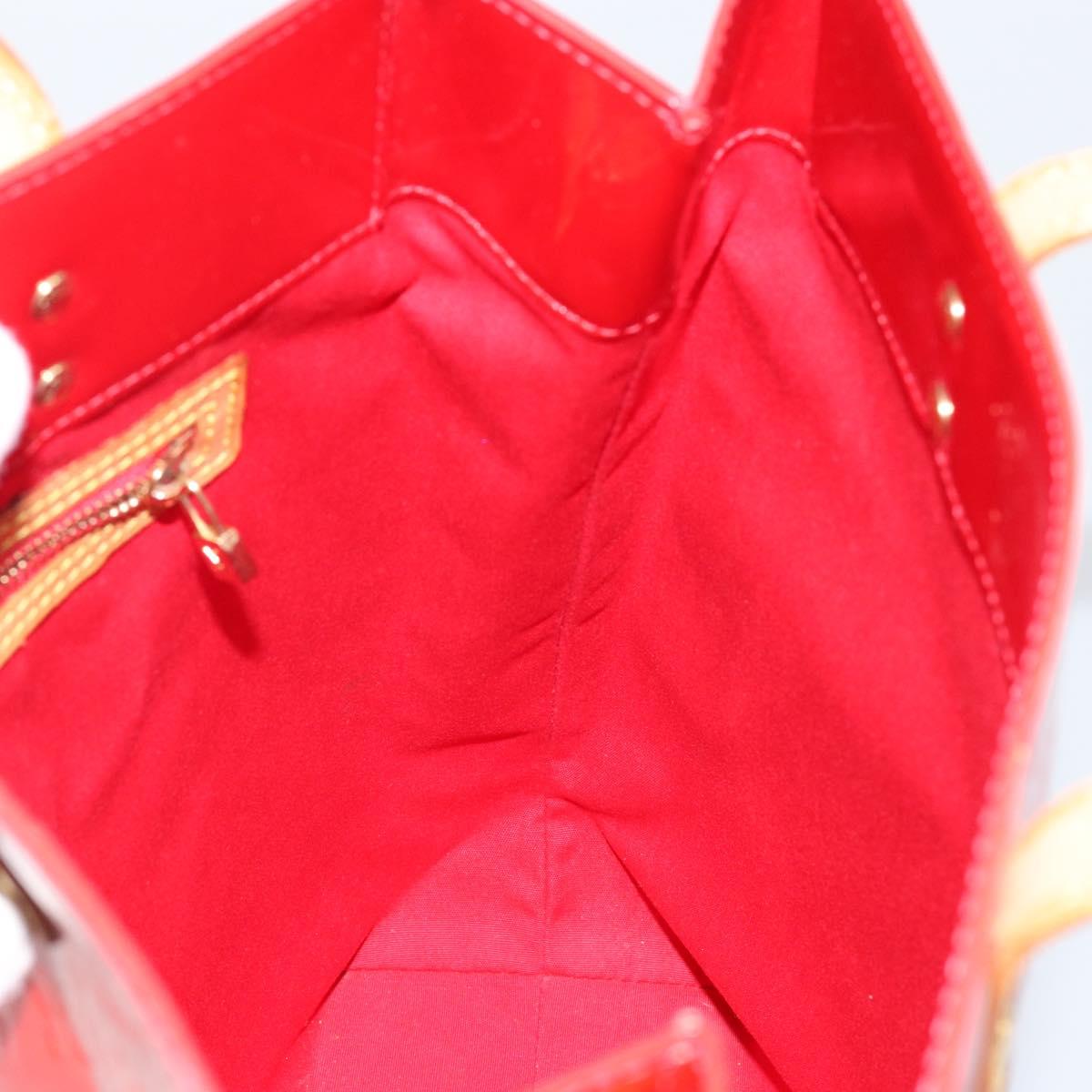 LOUIS VUITTON Monogram Vernis Reade MM Hand Bag Red Rouge M91086 LV Auth gh954