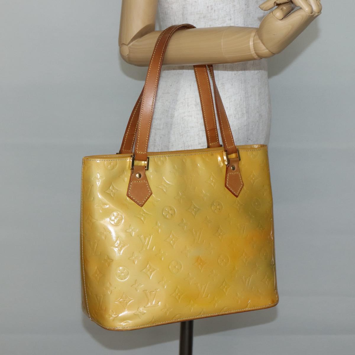 LOUIS VUITTON Monogram Vernis Houston Hand Bag Gris M91053 LV Auth gh955