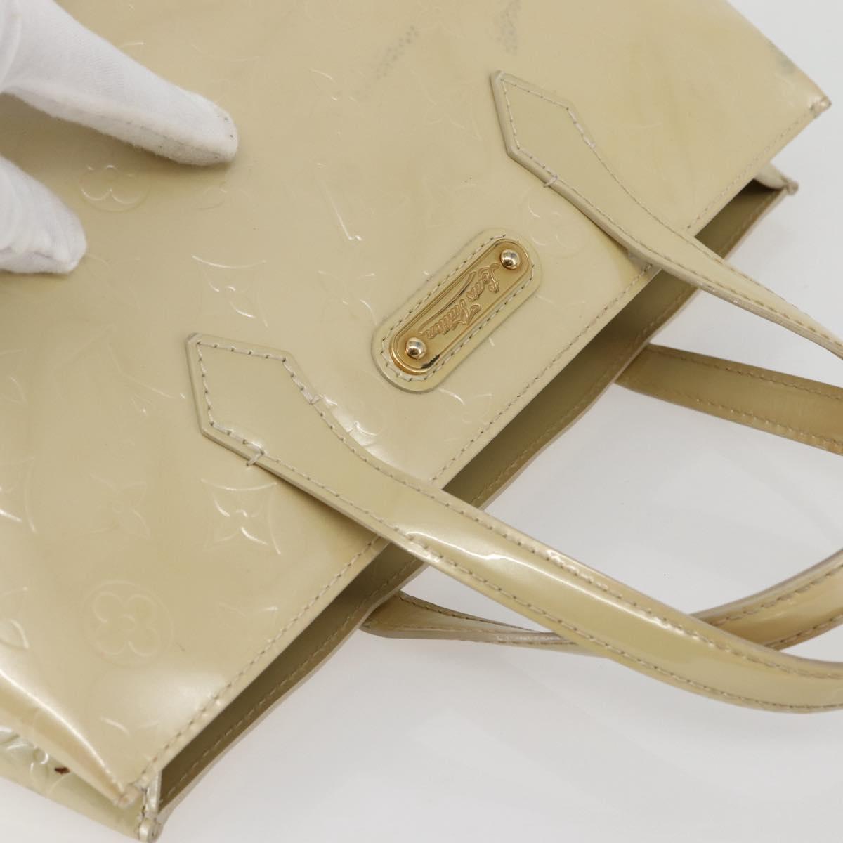 LOUIS VUITTON Monogram Vernis Wilshire PM Hand Bag Broncorail M91452 Auth gh956