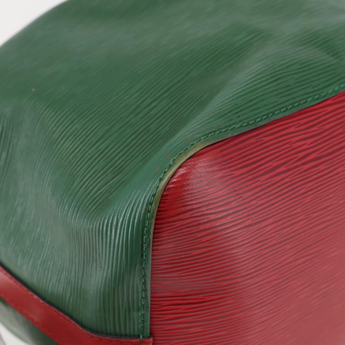 LOUIS VUITTON Epi Petit Noe Shoulder Bag Bicolor Green Red M44147 LV Auth gh959