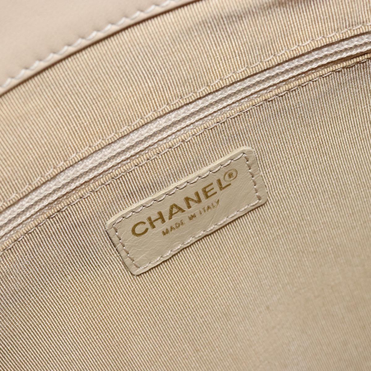 CHANEL Tote Bag Enamel Yellow Gold CC Auth gh968