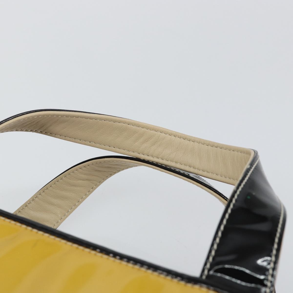 CHANEL Tote Bag Enamel Yellow Gold CC Auth gh968