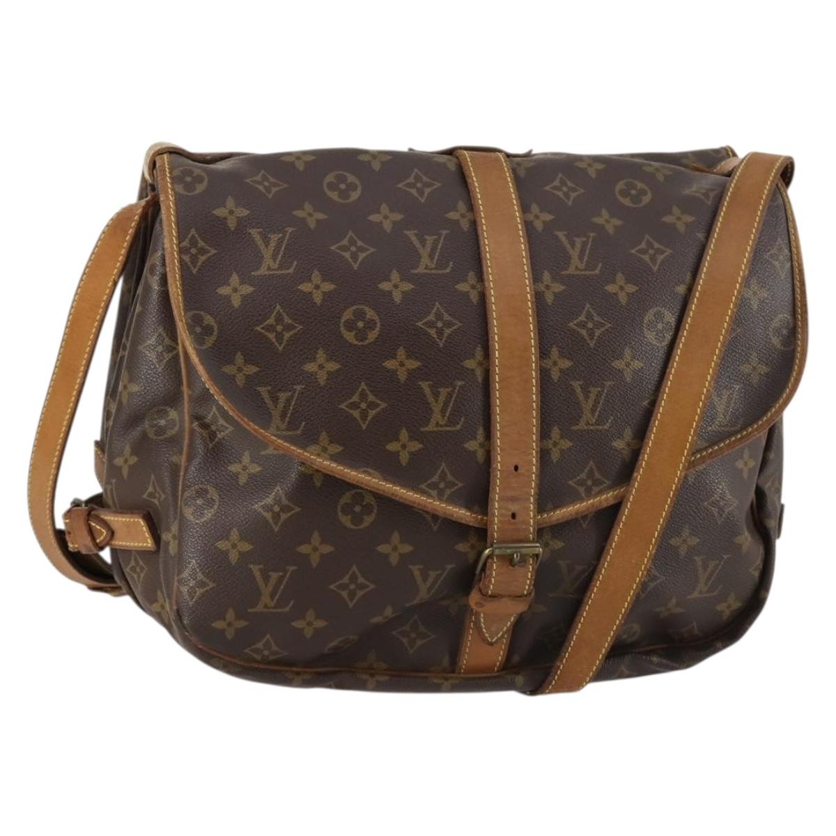 LOUIS VUITTON Monogram Saumur 35 Shoulder Bag M42254 LV Auth gh978