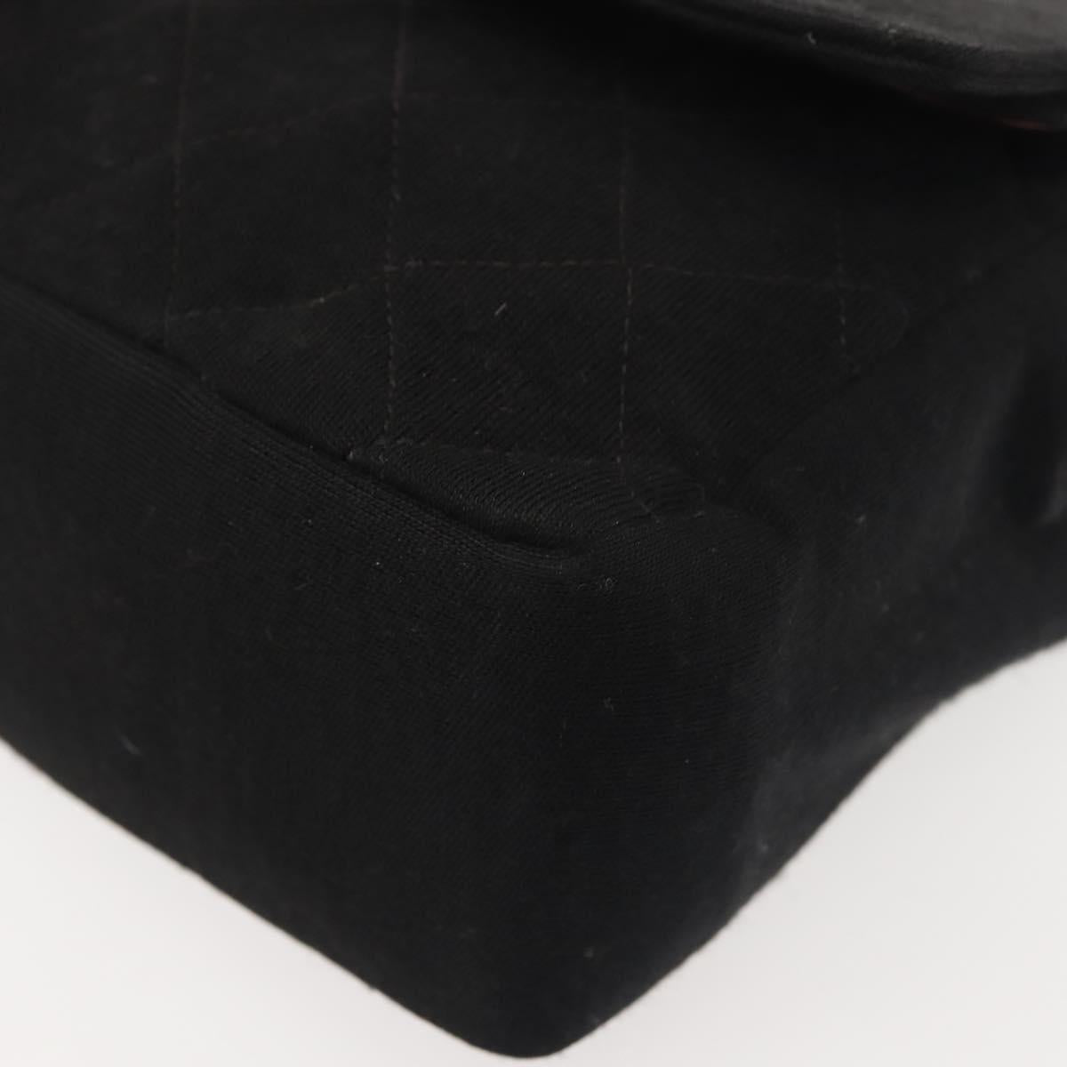 CHANEL Matelasse 25 Chain Shoulder Bag cotton Black Gold CC Auth gh984