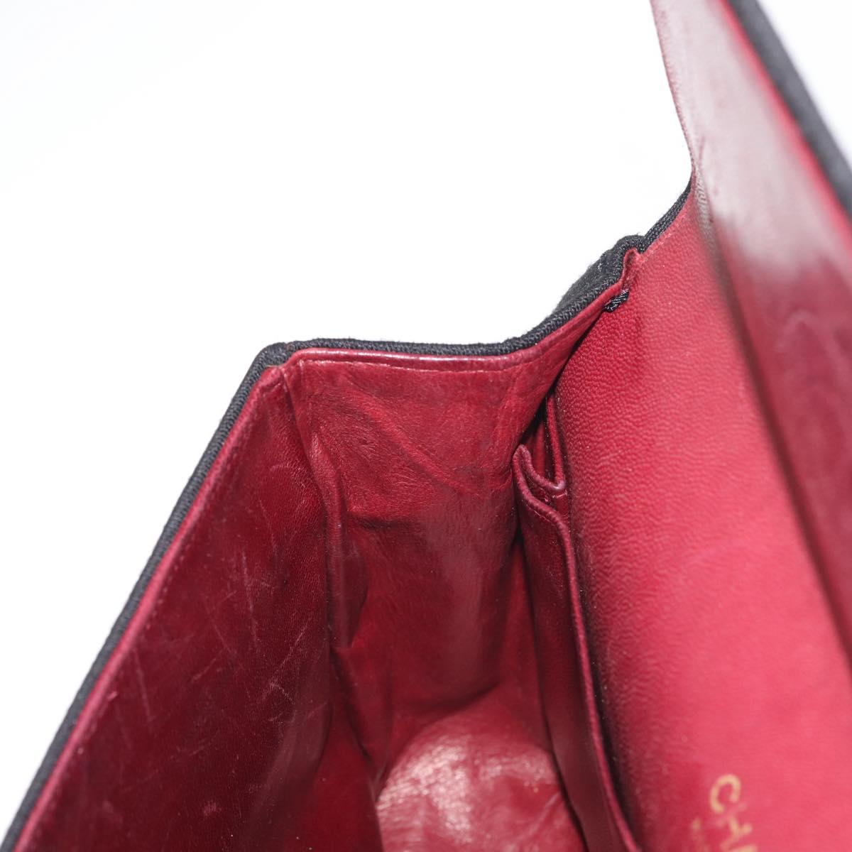 CHANEL Matelasse 25 Chain Shoulder Bag cotton Black Gold CC Auth gh984