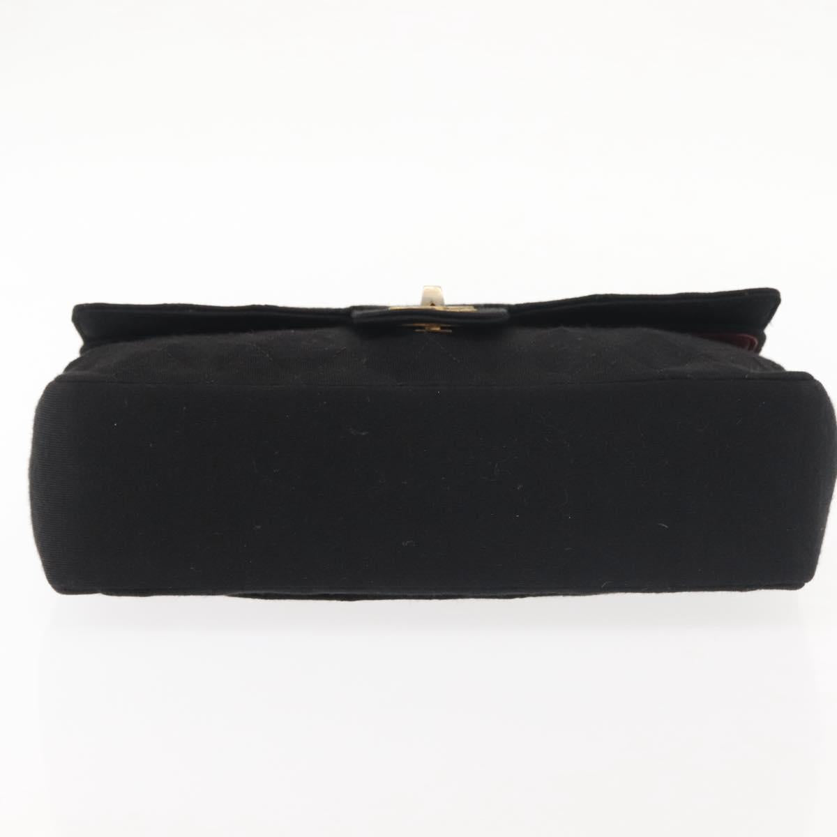 CHANEL Matelasse 25 Chain Shoulder Bag cotton Black Gold CC Auth gh984