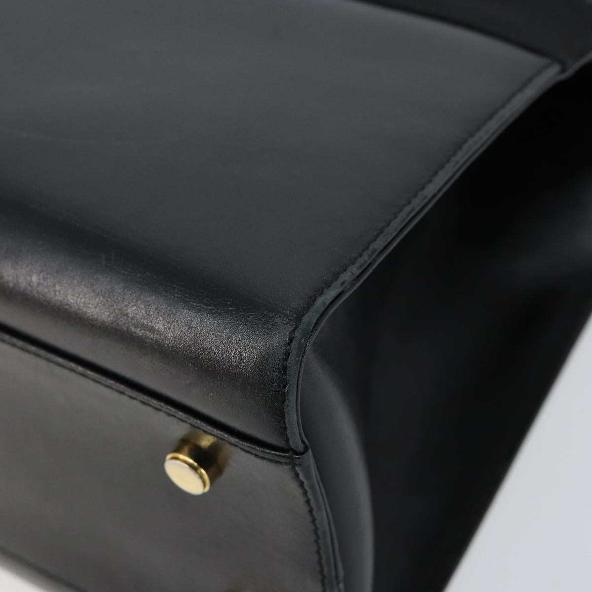 Salvatore Ferragamo Vala Shoulder Bag Leather Black Gold Auth gh986