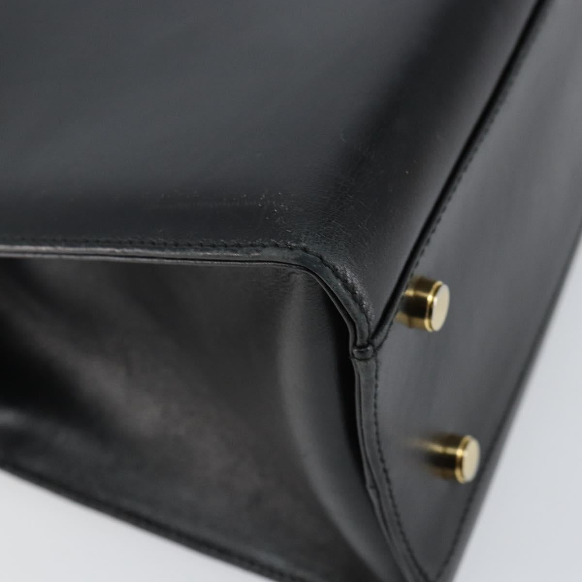 Salvatore Ferragamo Vala Shoulder Bag Leather Black Gold Auth gh986