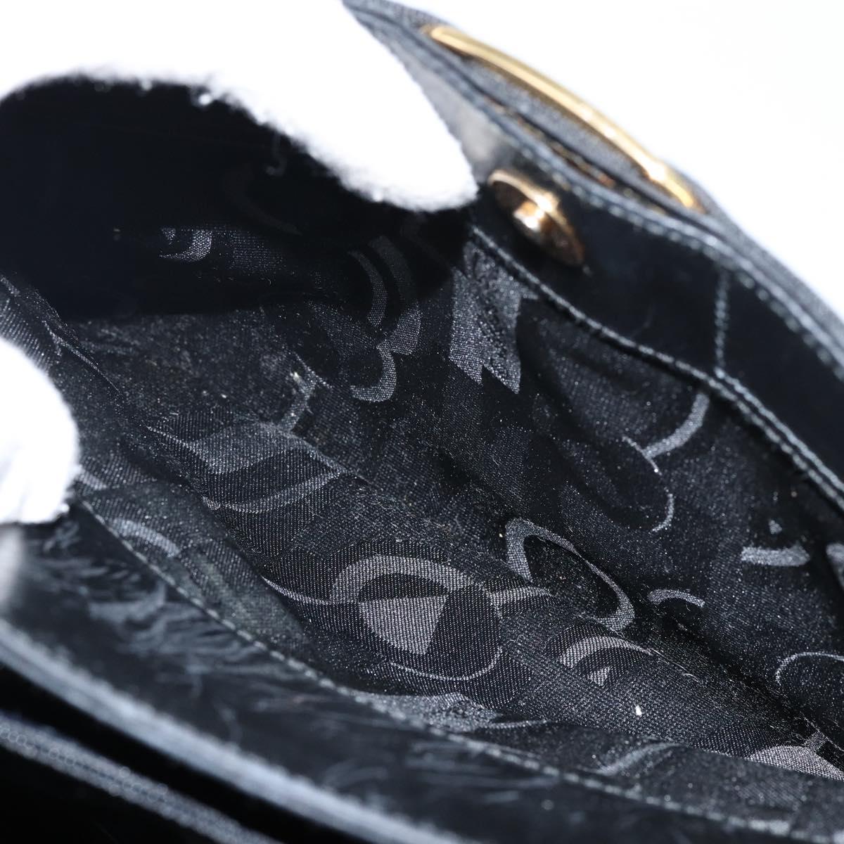 Salvatore Ferragamo Vala Shoulder Bag Leather Black Gold Auth gh986