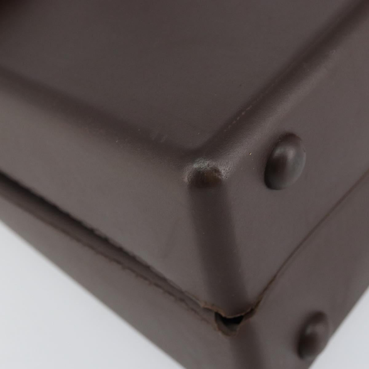 Salvatore Ferragamo Gancini Hand Bag Rubber Brown Auth gh987