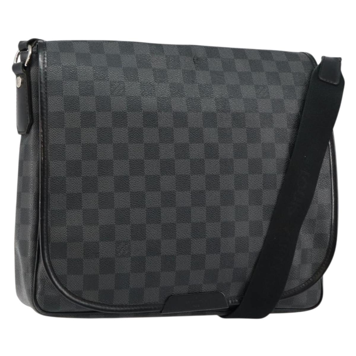 LOUIS VUITTON Damier Graphite District GM Shoulder Bag N41271 LV Auth gh993